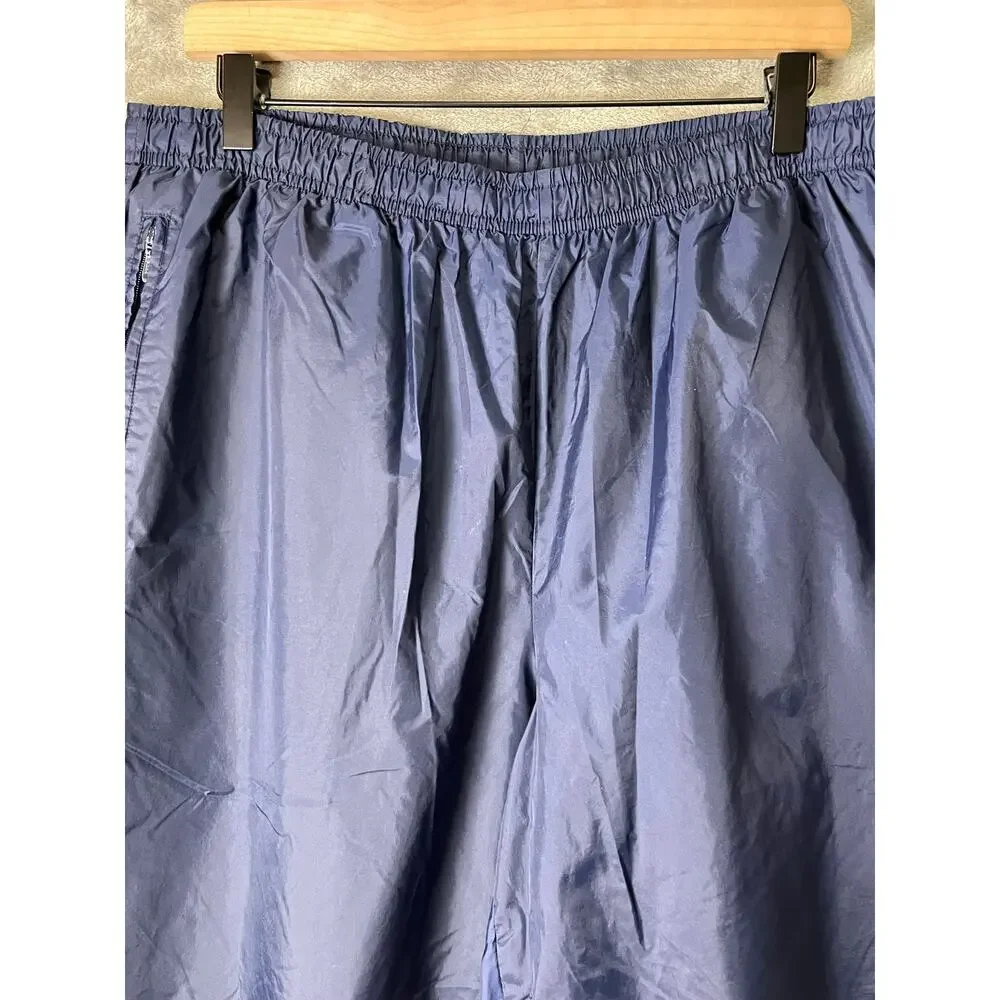 Vintage Y2K Nike Navy Windbreaker Track Pants Swoosh Lined Joggers Men's XXL